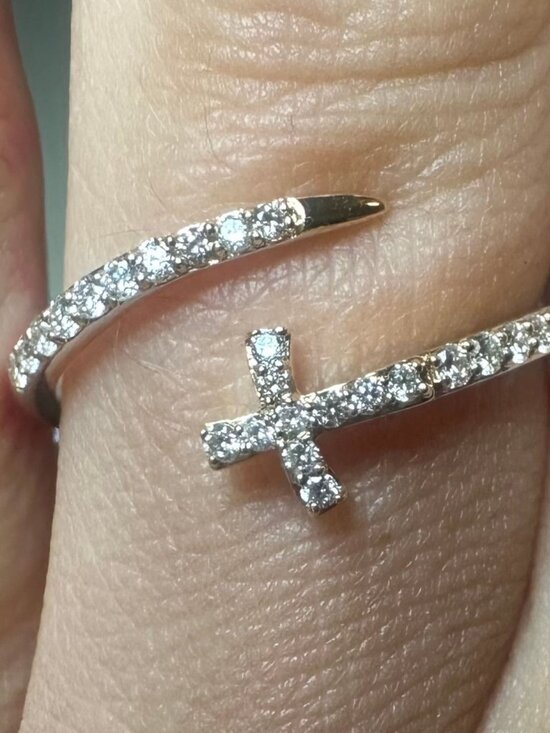 14K Gold Diamond Spiral Ring, Open Wrap Coil Band 14K Yellow Gold 0.25ctw Natural Round Diamonds Cross Bypass Wrap Ring Size 6.5